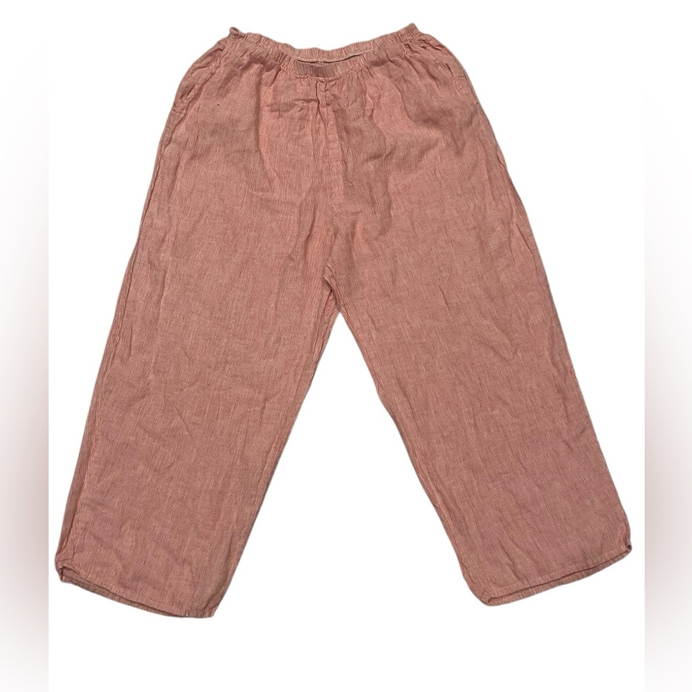 Flax Designs 100% Linen Women's Wide Leg Pants Size L